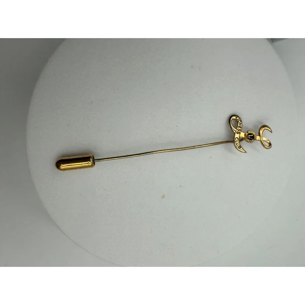 Vintage Lions Club International‎ Lioness Club Gold Tone Stick Pin Lapel Hat Pin